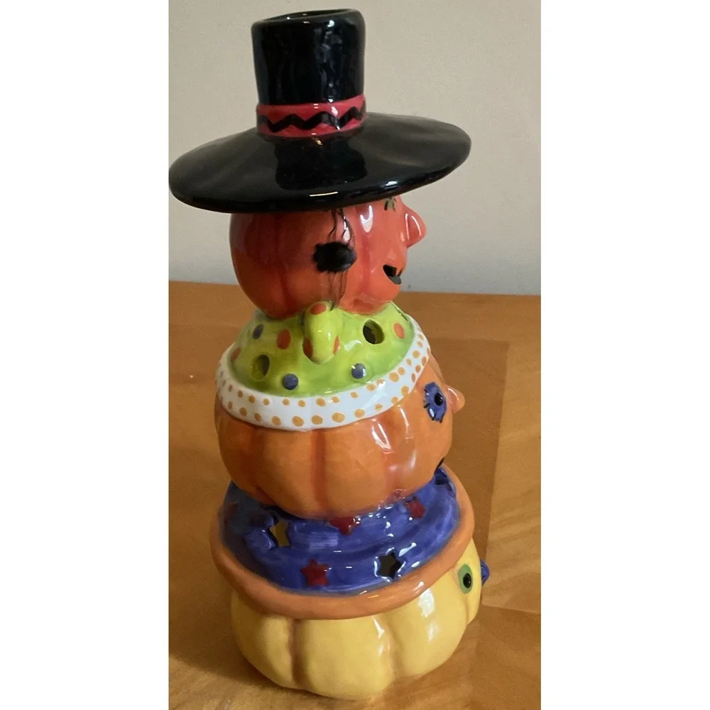 3 Stacked Pumpkins Tea‎ Light Candle Holder, Ceramic Unbranded